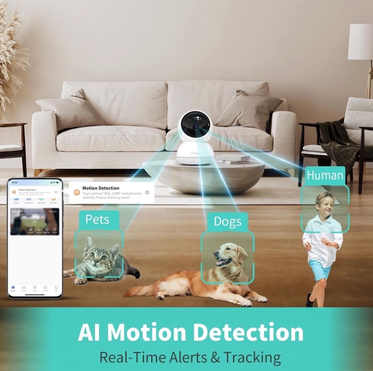3K 360° Indoor Security Camera for Home & Pets - photo 2