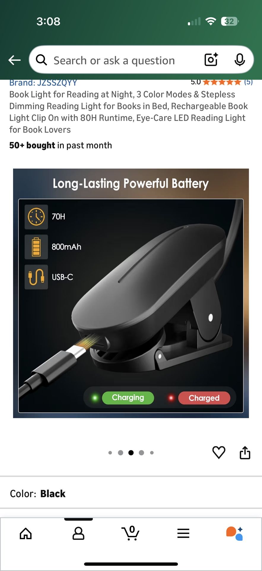 Rechargeable Clip-On Book Light, 3 Color Modes & Dimming - photo 4