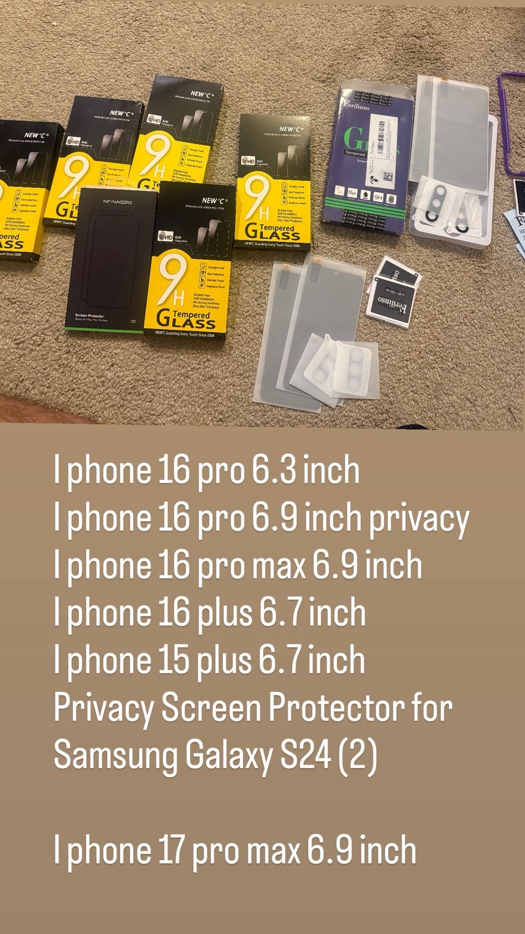 3 Pack iPhone & Samsung Tempered Glass Screen Protectors