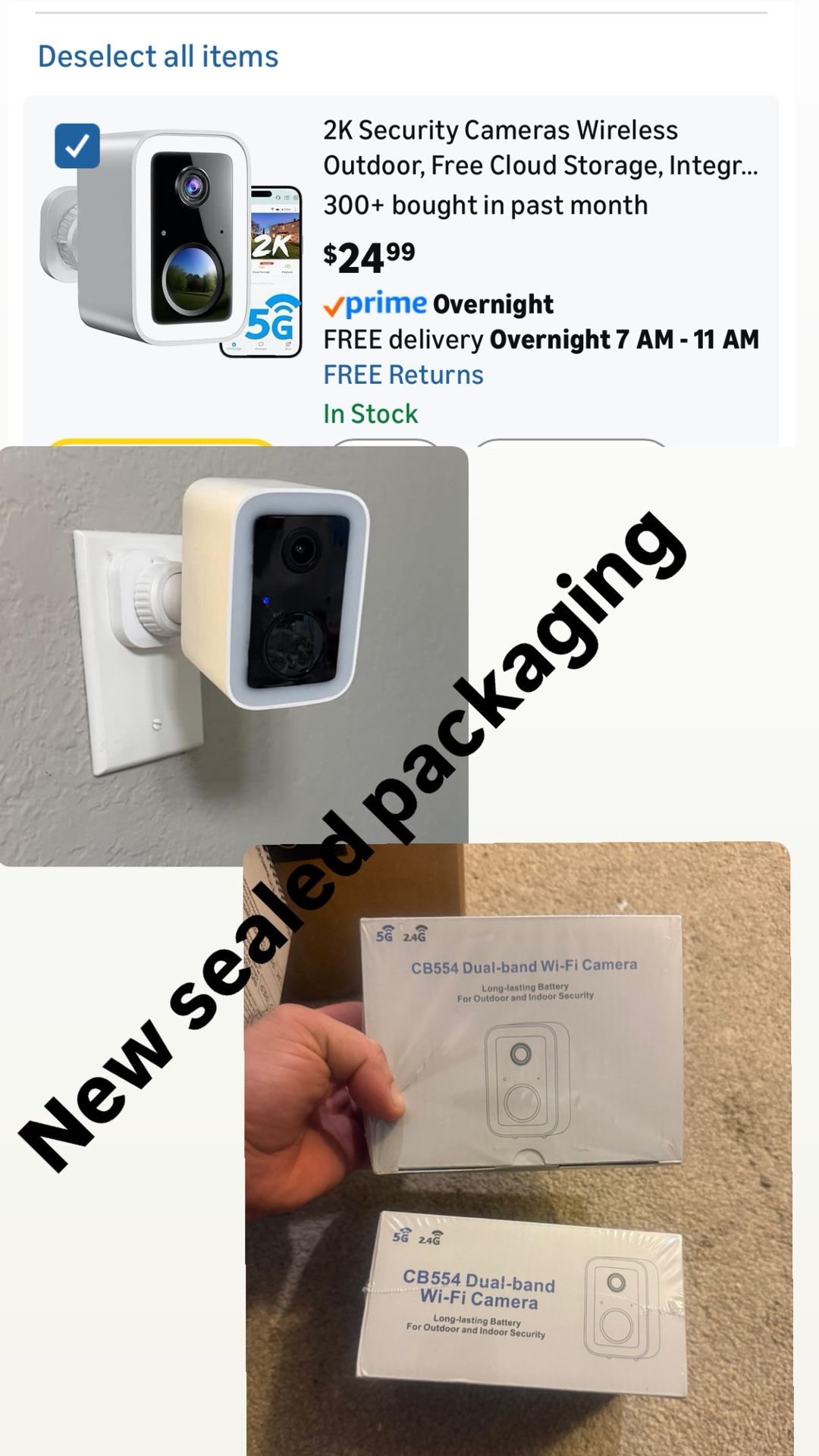 2K Wireless Outdoor Security Camera with Spotlight & Siren