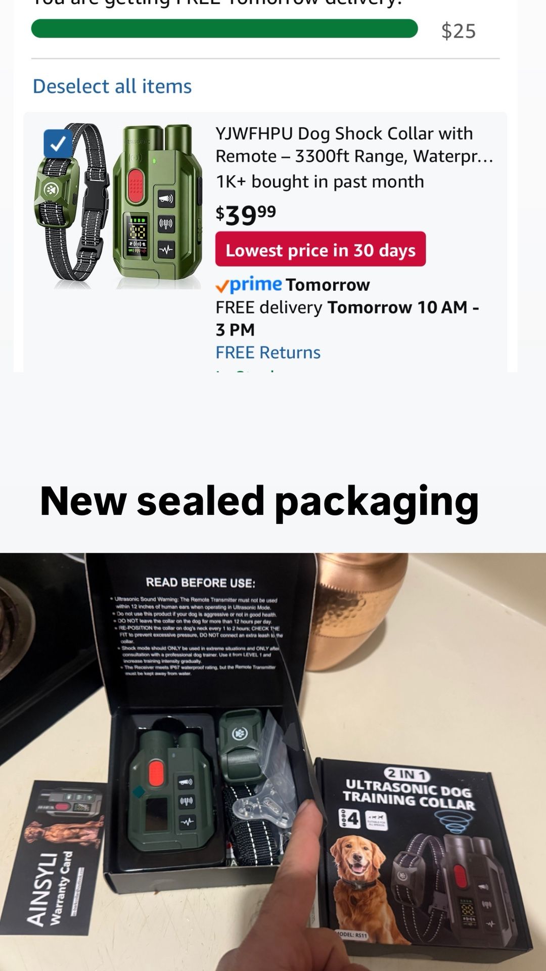 Dog Shock Collar with Remote - 3300ft Range