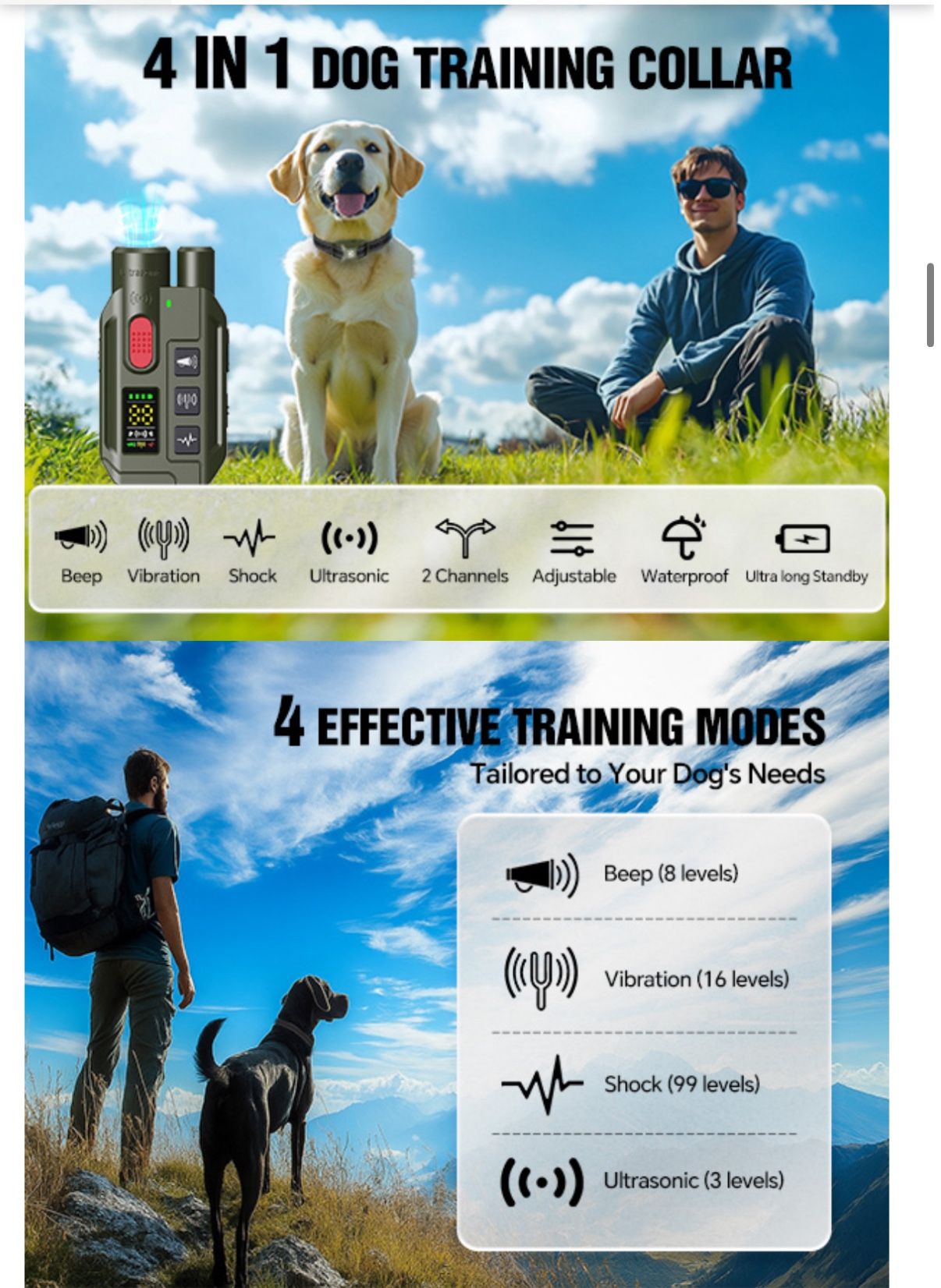 Dog Shock Collar with Remote - 3300ft Range - photo 5