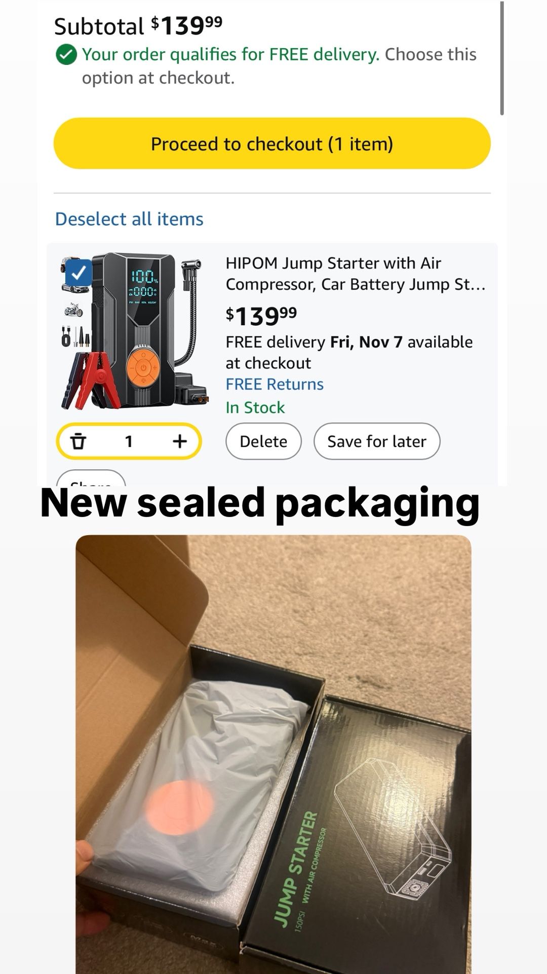 4000A Jump Starter with Air Compressor