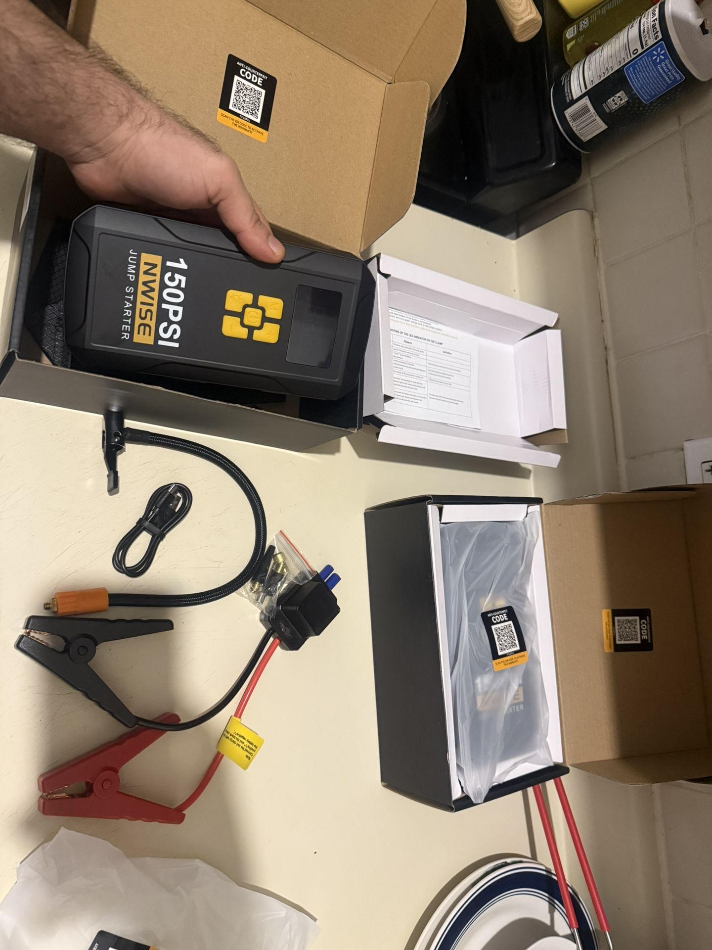 6000 AMP Portable Car Jump Starter with Air Compressor