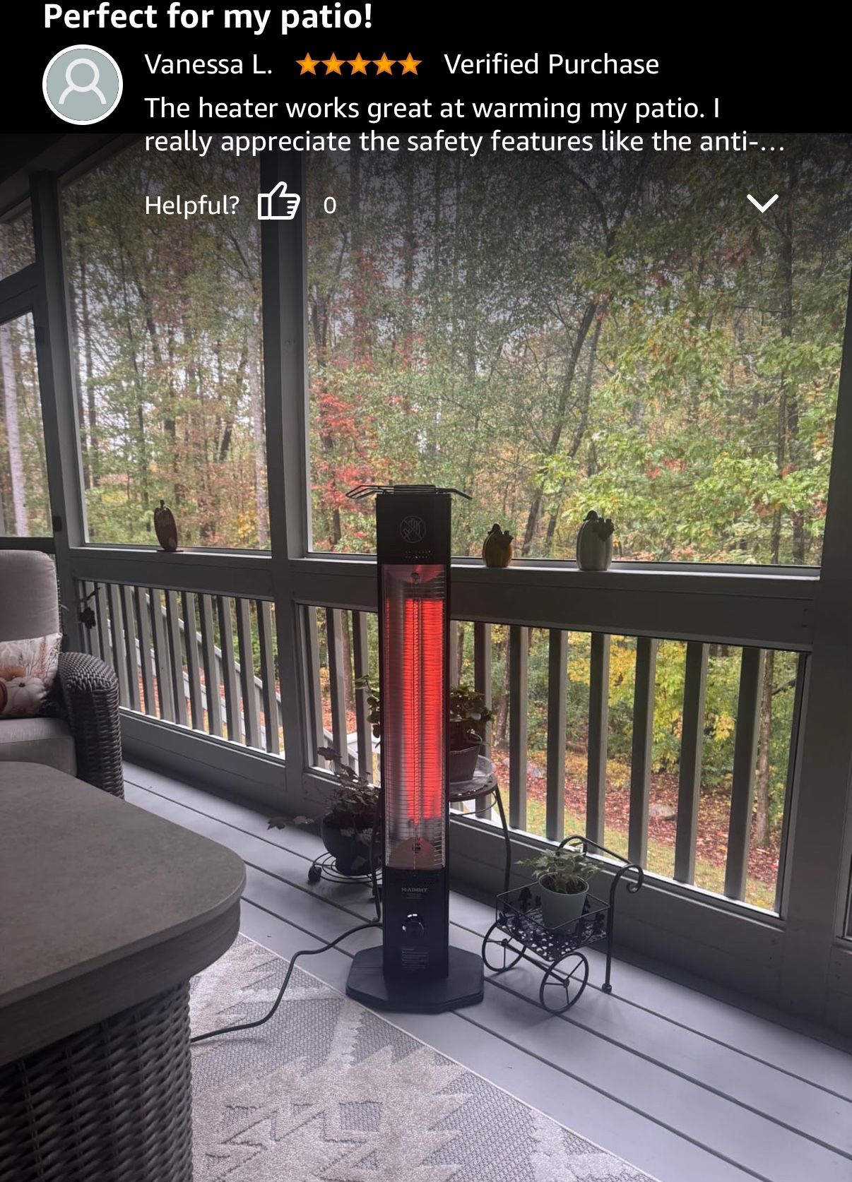 Haimmy 34-inch Outdoor Electric Patio Heater 1500W - photo 4