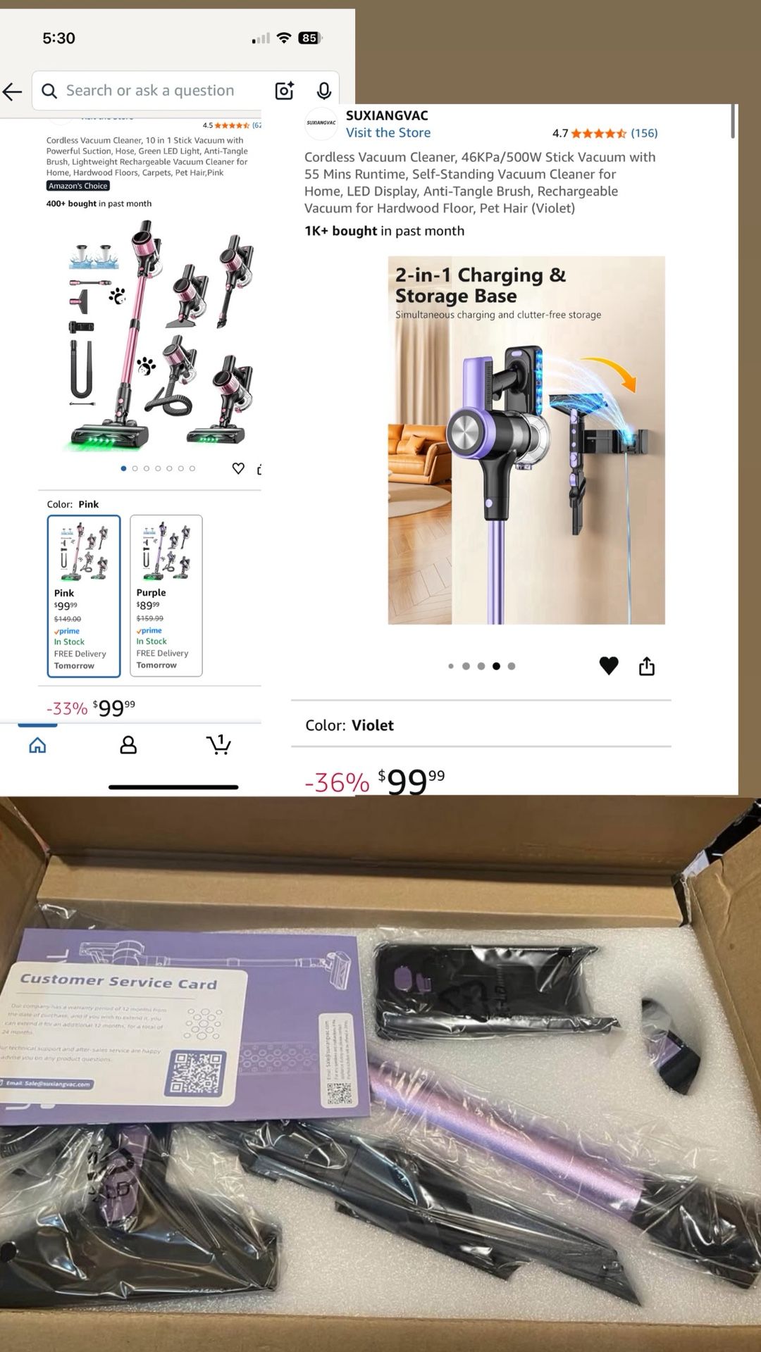 Cordless Vacuum Cleaner, 46KPa/500W Stick Vacuum - photo 5