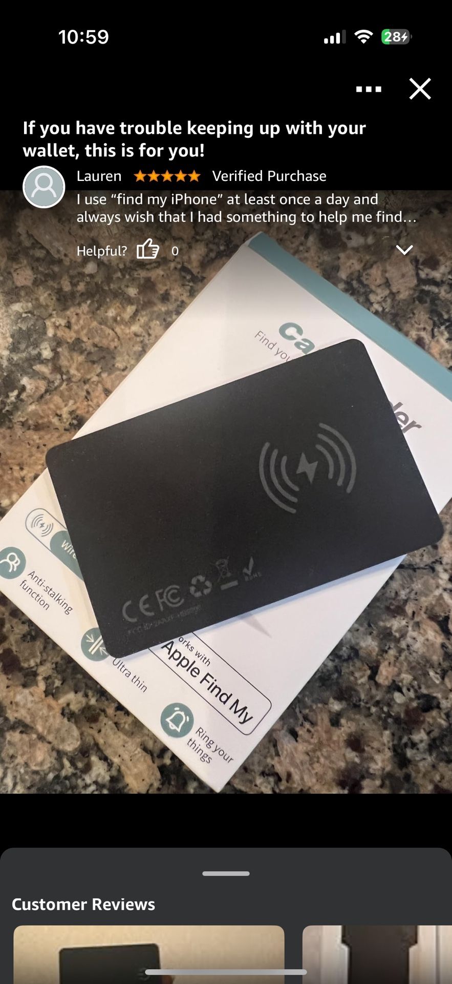 Wallet Tracker Card Air-Tag (iOS Only)