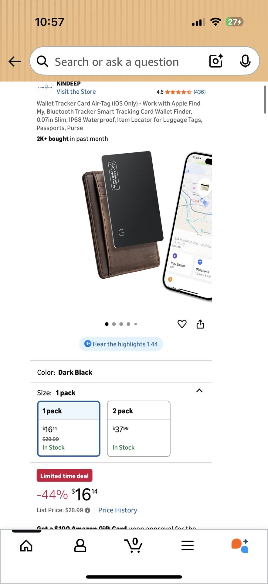 Wallet Tracker Card Air-Tag (iOS Only) - photo 5