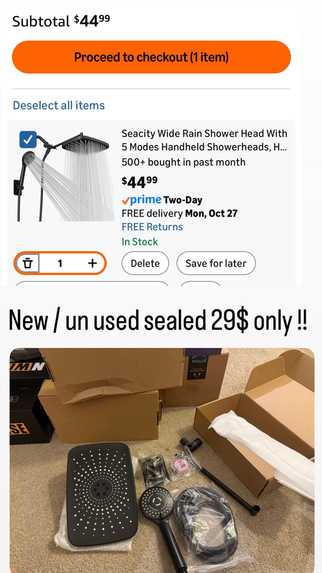 Wide Rain Shower Head with 5 Modes and Extension Arm - photo 2