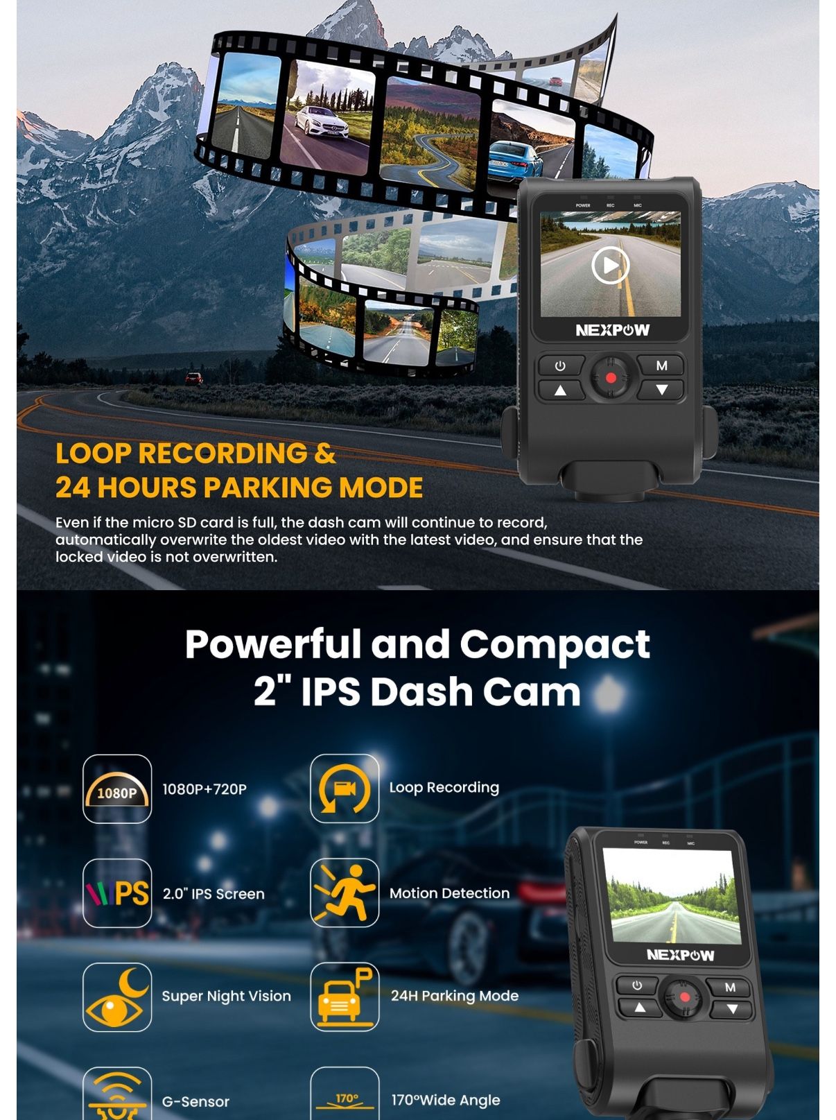 Dash Cam Front and Rear 1080P Full HD Car Camera - photo 4