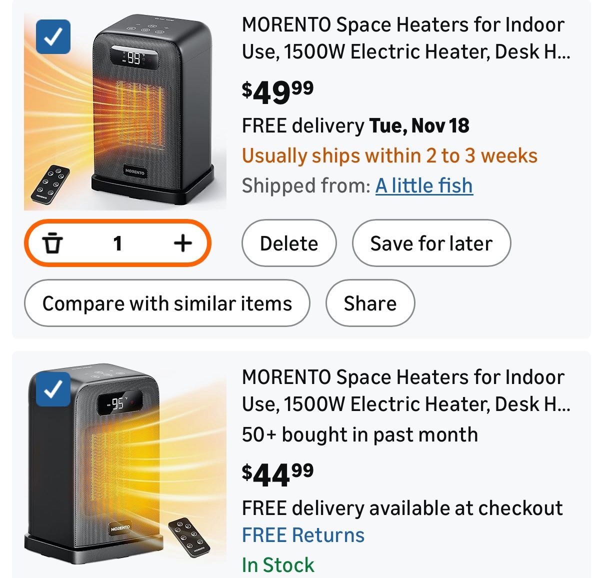 2-in-1 Space Heater and Fan, 1500W Electric Heater - photo 2