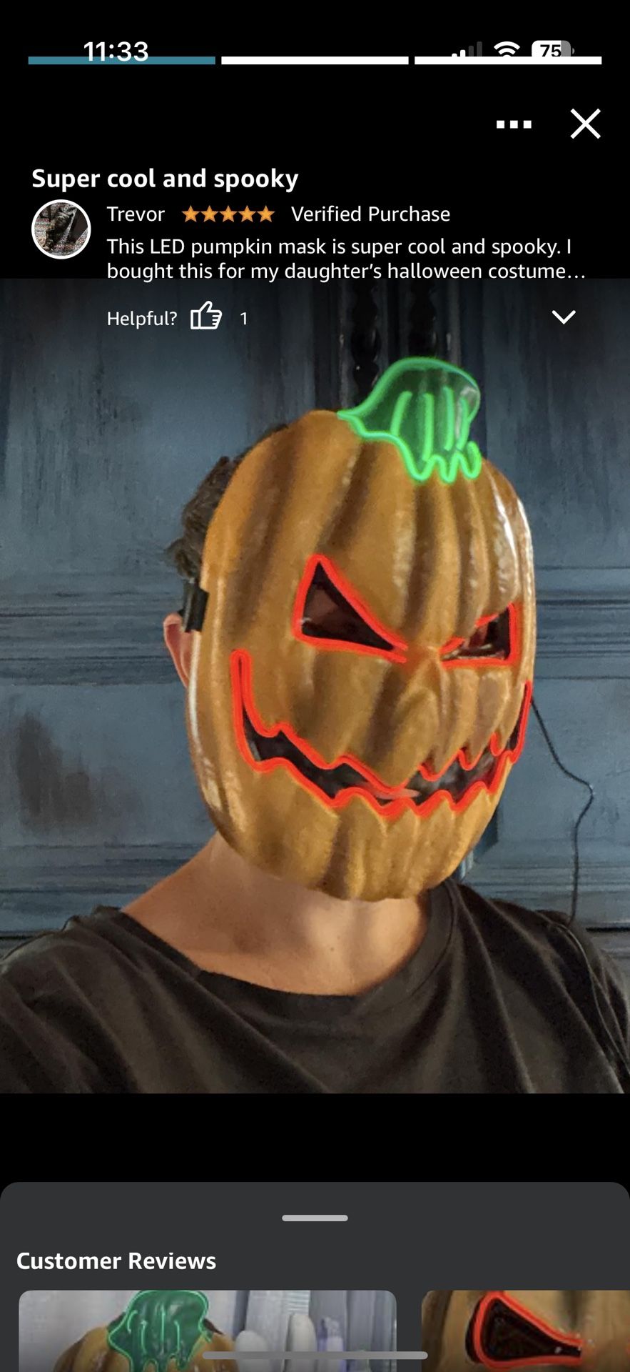LED Mask and LED Gloves Set - Halloween Costume