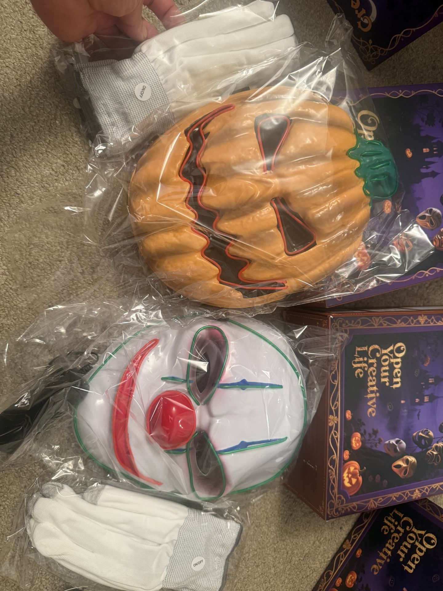LED Mask and LED Gloves Set - Halloween Costume - photo 3