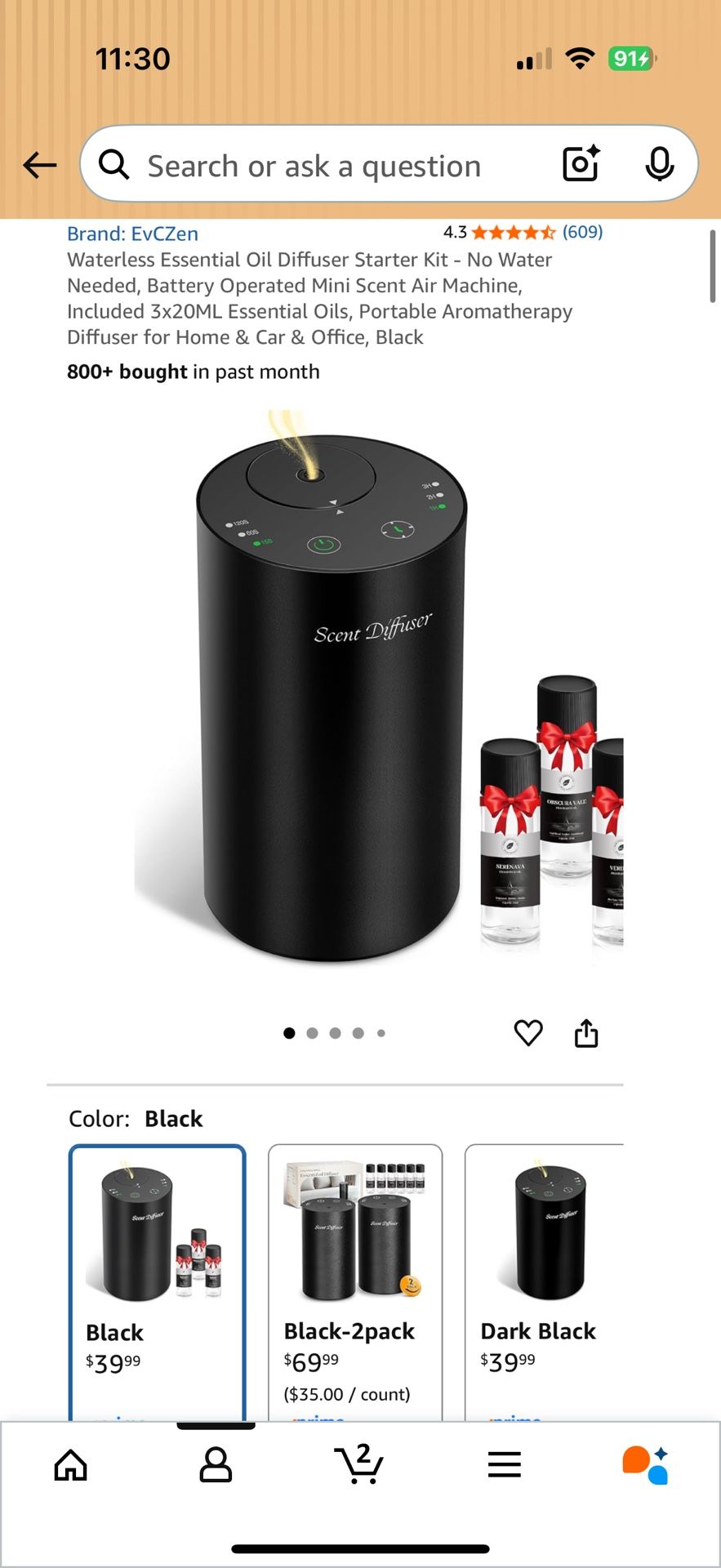 Waterless Essential Oil Diffuser Starter Kit - photo 2