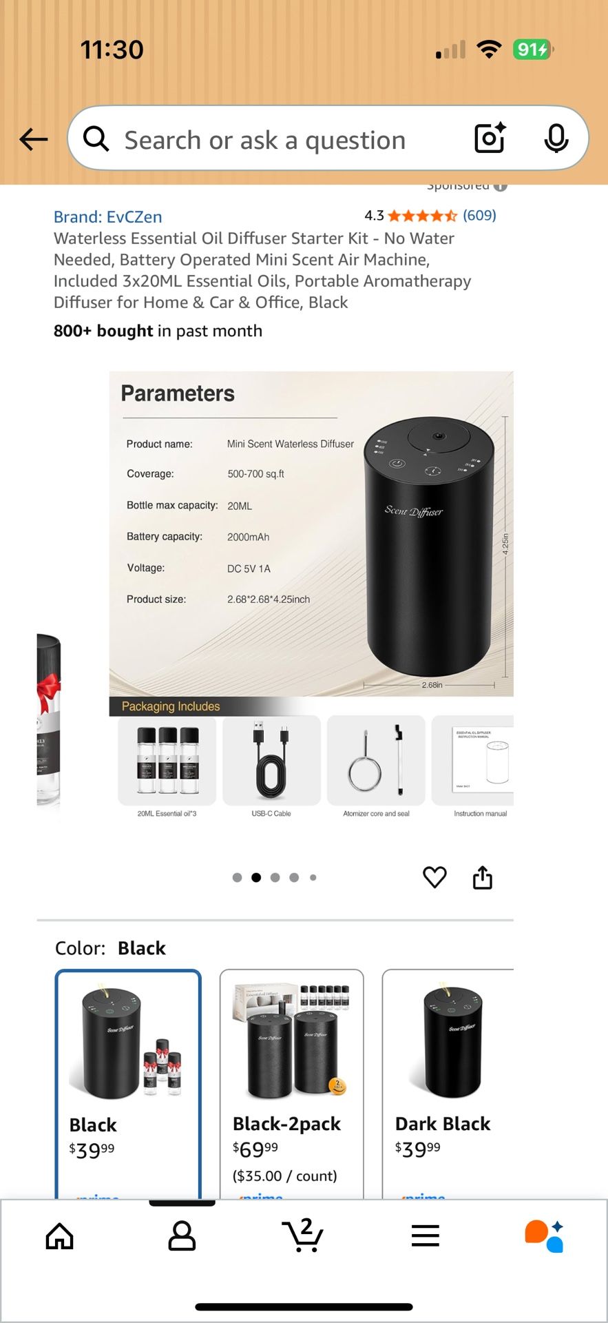 Waterless Essential Oil Diffuser Starter Kit - photo 3