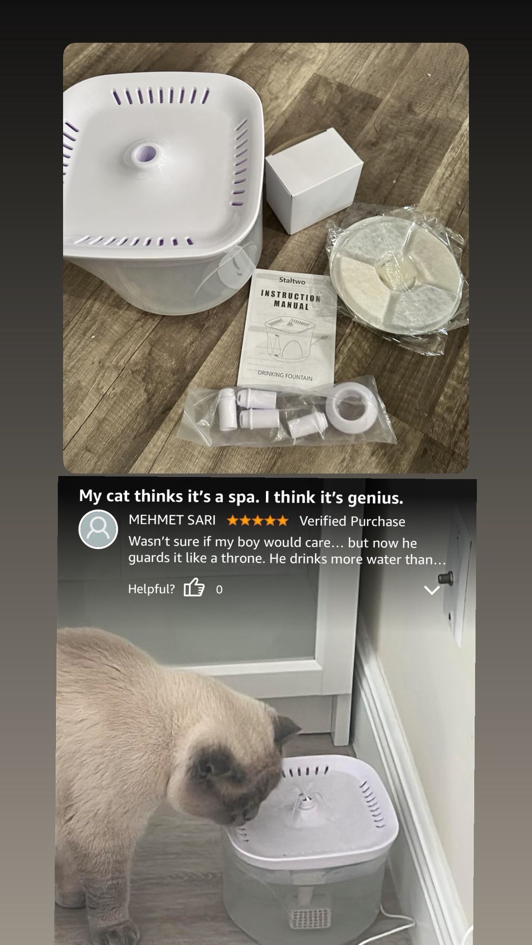 BOODIDI Ultra Silent Cat Water Fountain 2.4L - photo 2