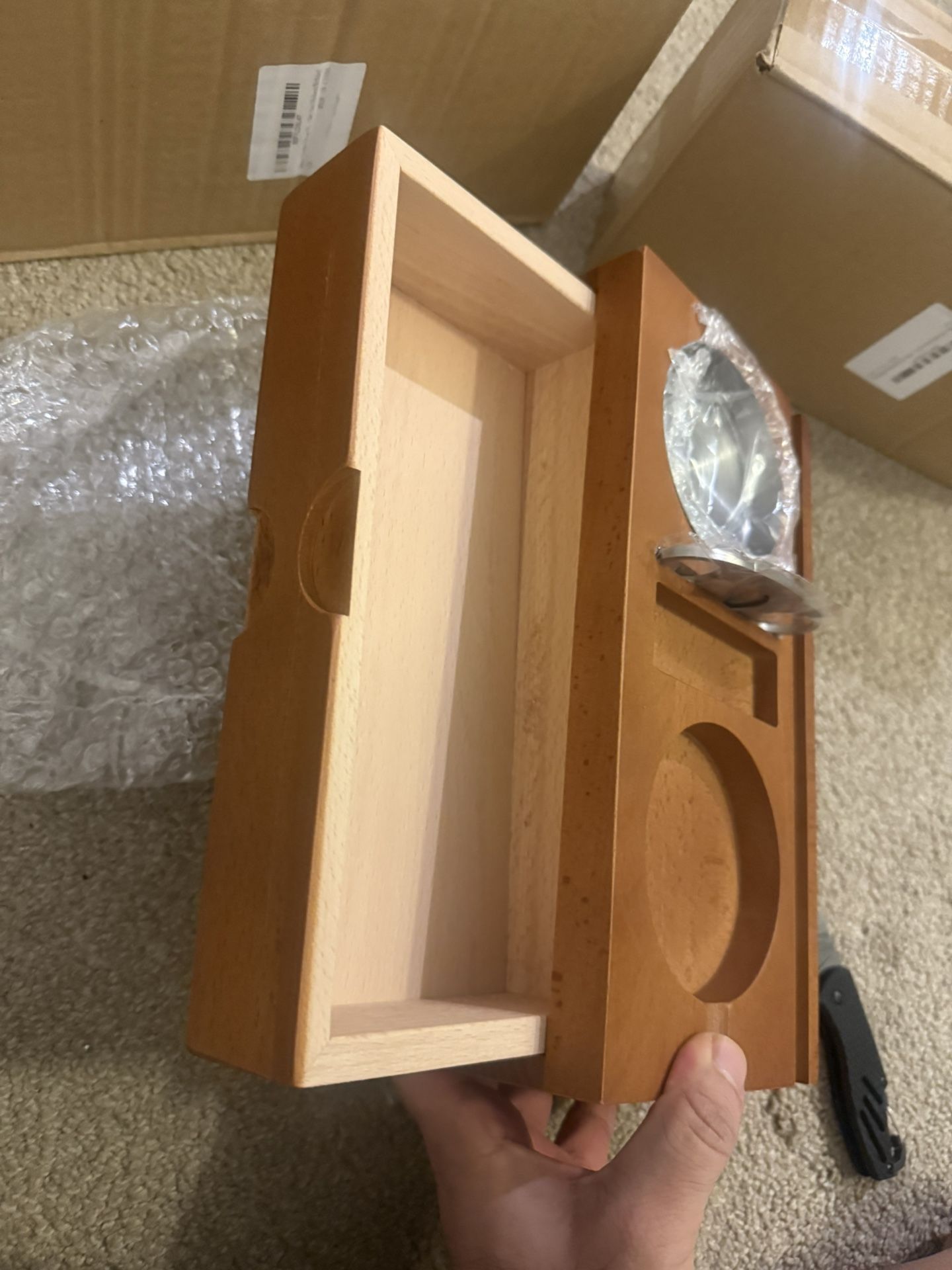 Wooden Cigar Ashtray with Cutters, Phone Holder, and Drawer - photo 5