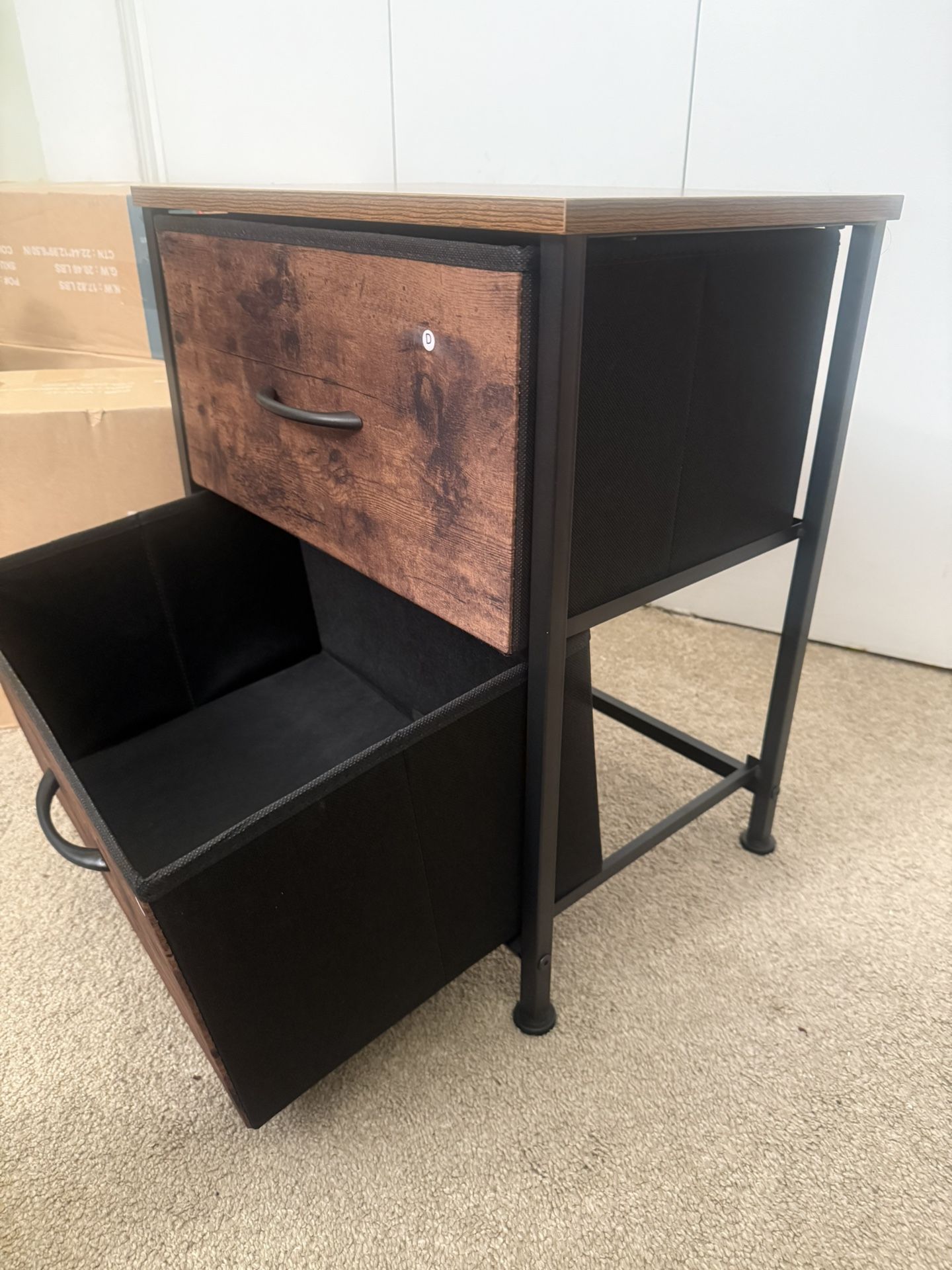 Nightstand with 2 Storage Drawers, 20" Height Small Bed Table - photo 3