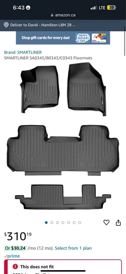 3D Smartliner Floor Liners for 2018-24 Buick Enclave - photo 2