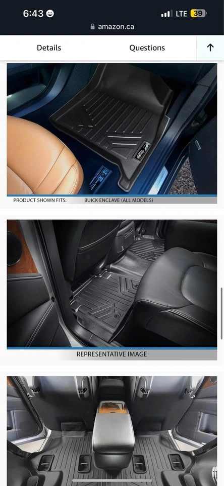 3D Smartliner Floor Liners for 2018-24 Buick Enclave - photo 4
