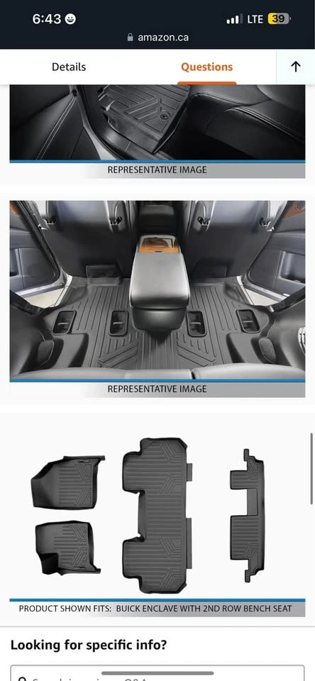 3D Smartliner Floor Liners for 2018-24 Buick Enclave - photo 5