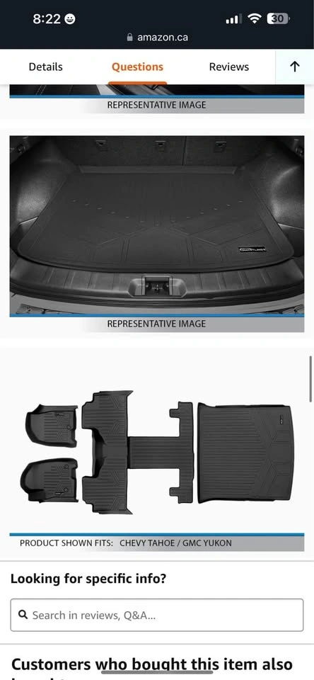 SMARTLINER 3-Row & Cargo Floor Liner Set 2021-24 Tahoe/Yukon - photo 4