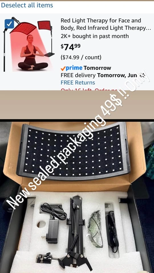 Red Light Therapy Lamp for Face and Body with Stand - photo 3