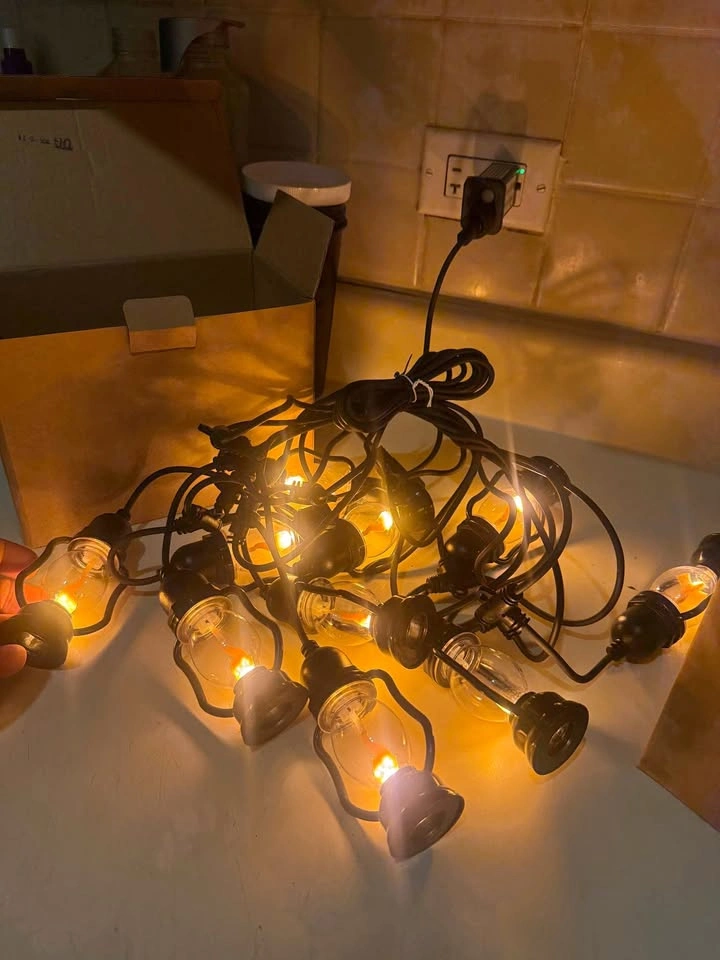 Flame Outdoor String Lights, 21FT Patio Lights