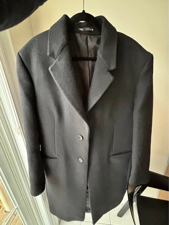 Zara XL Oversized Pea Coat - Dark Navy Blue