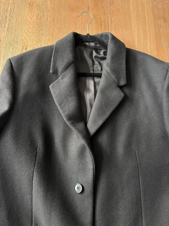 Zara XL Oversized Pea Coat - Dark Navy Blue - photo 2