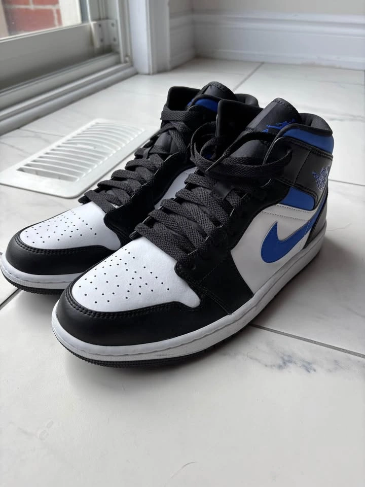 Jordan 1 Mid - SIZE 9.5 - White Black Racer blue - photo 4