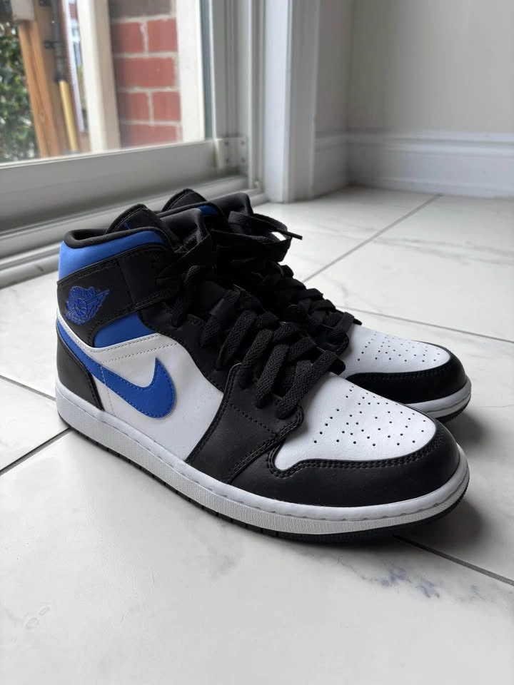 Jordan 1 Mid - SIZE 9.5 - White Black Racer blue - photo 5