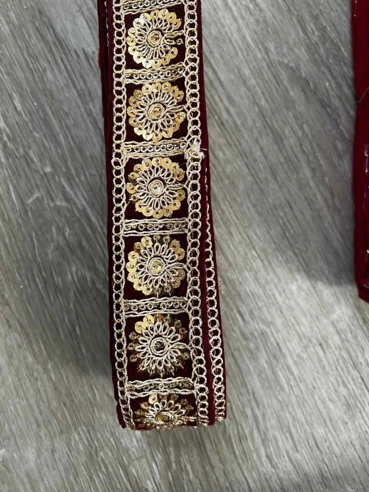 Embroidered Velvet Laces- Multiple Colors - photo 2