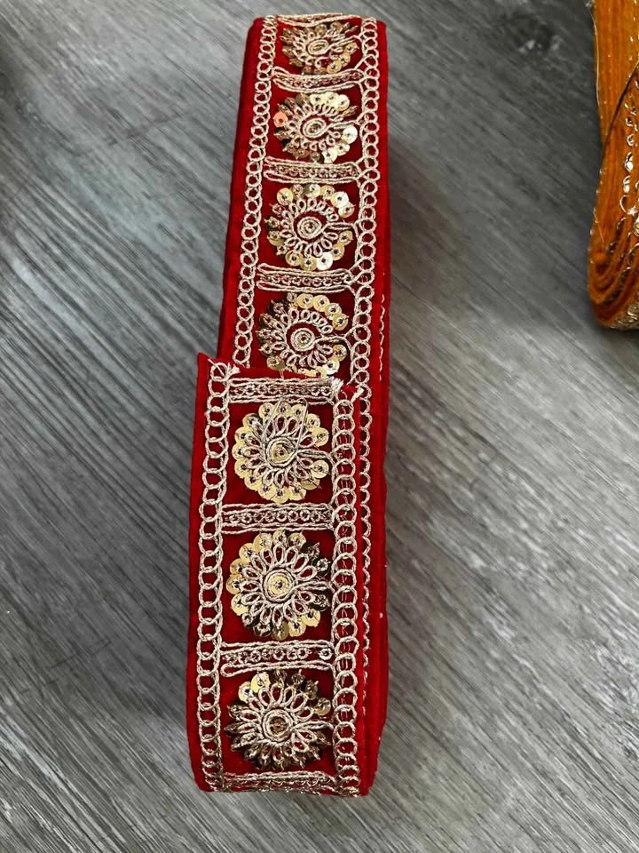 Embroidered Velvet Laces- Multiple Colors - photo 4