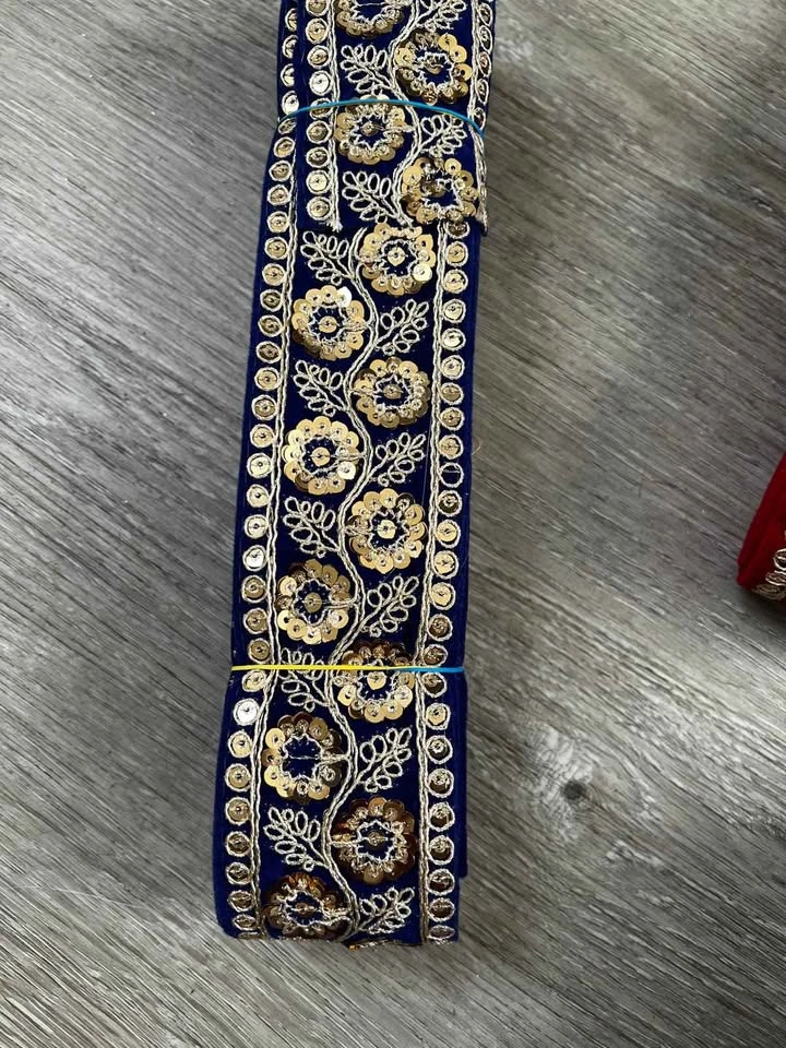Embroidered Velvet Laces- Multiple Colors - photo 5