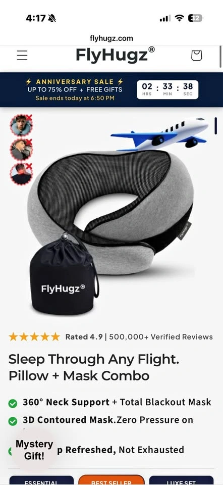 FlyHugz Travel Pillow