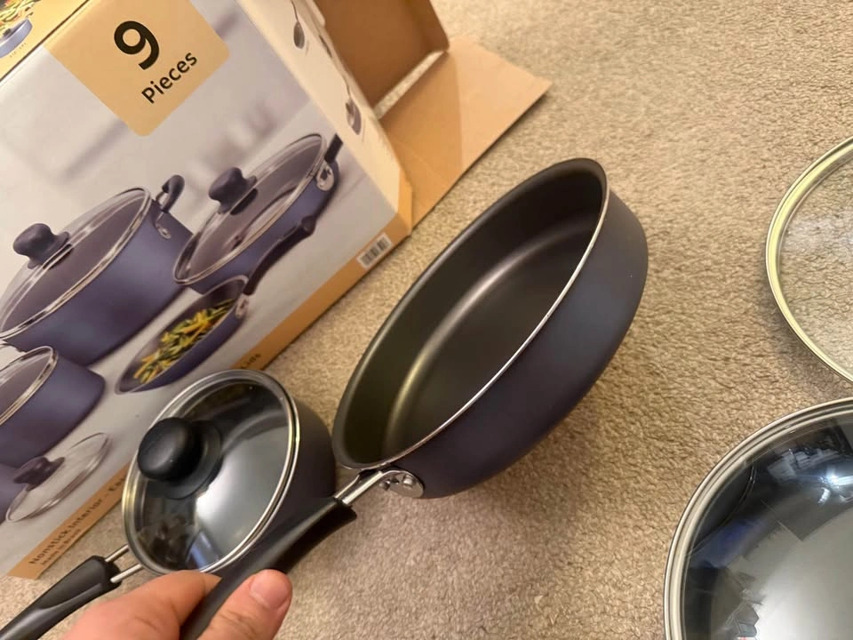 9-Piece Non-stick Cookware Set, Red - photo 3