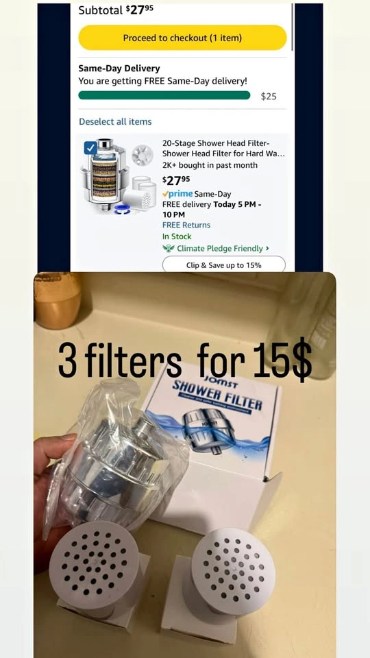 25-Stage Shower Filter with 3 Cores