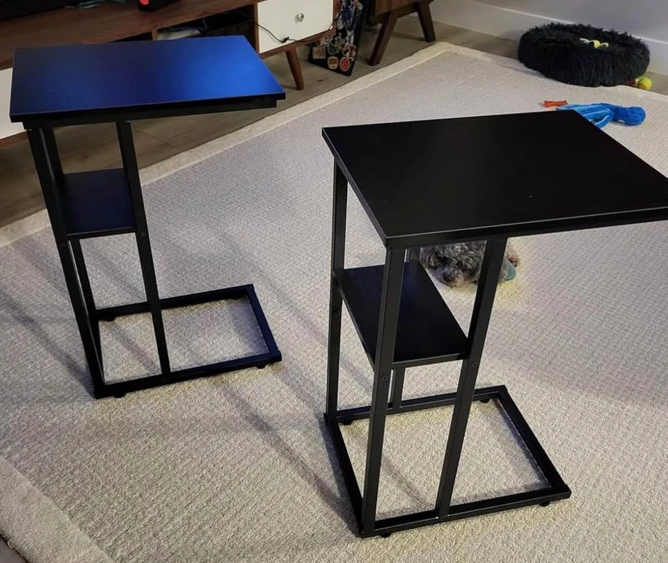 C Shaped Side Table with Storage Shelf - photo 5