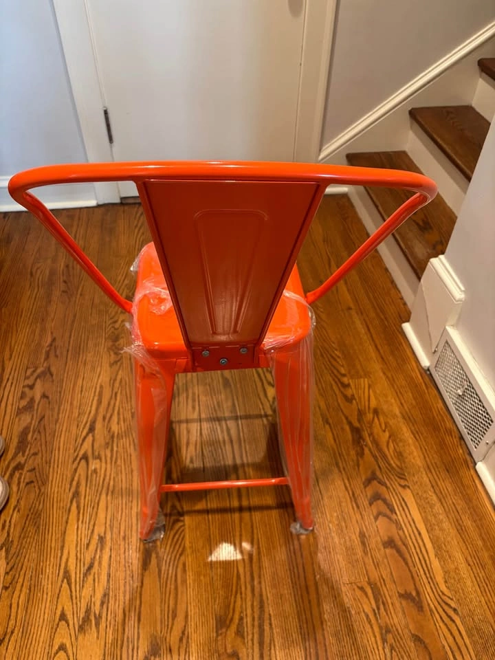 Orange bar stool with back - photo 2