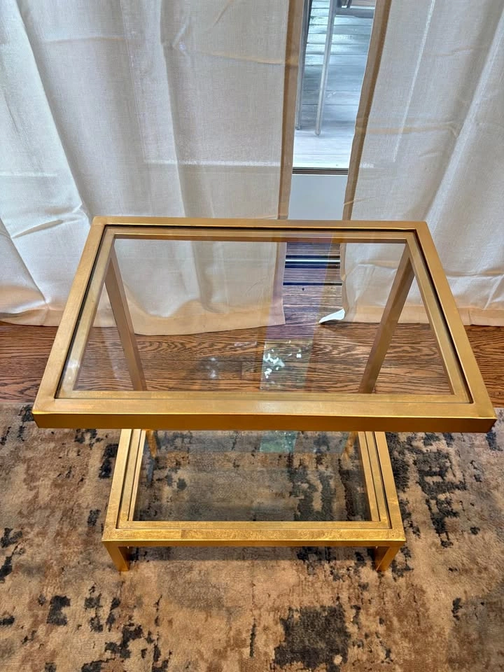 Gold and glass side table