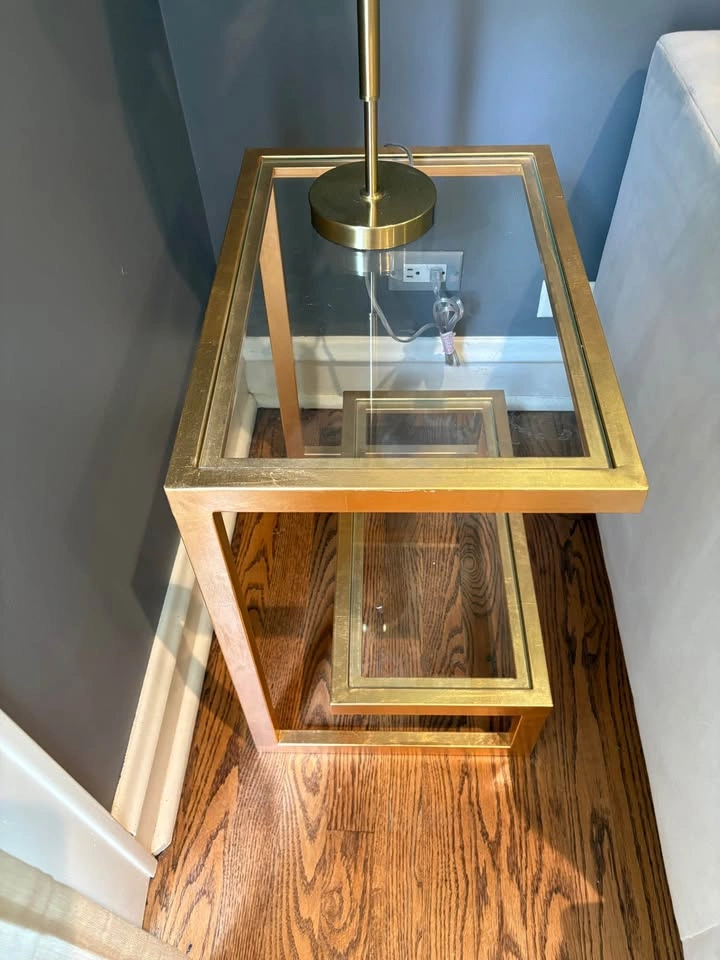 Gold and glass side table - photo 3