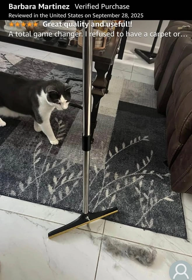Carpet Rake for Pet Hair Removal with 60” Adjustable Handle - photo 3