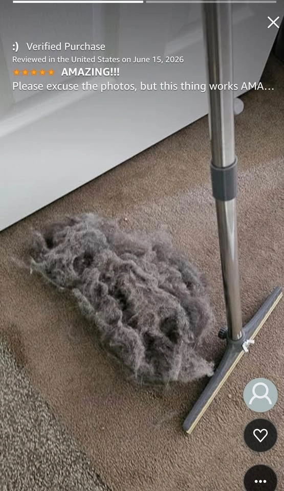 Carpet Rake for Pet Hair Removal with 60” Adjustable Handle - photo 5