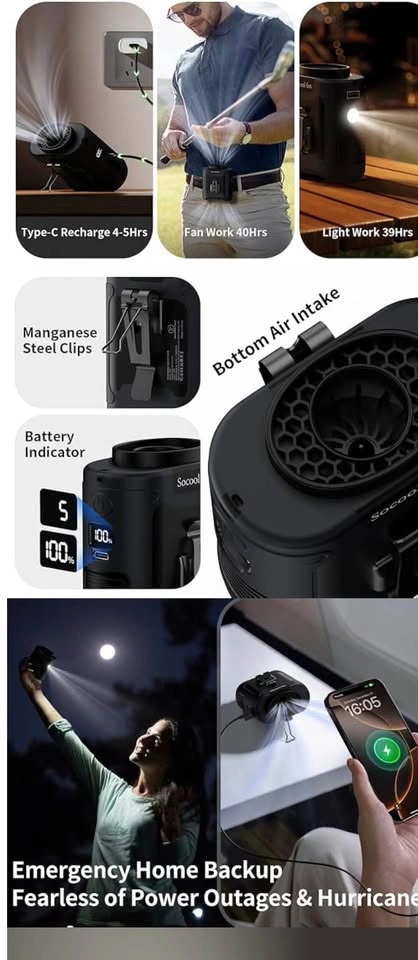 10000mAh Portable Waist Fan Clip-on Wearable Belt Fan - photo 5
