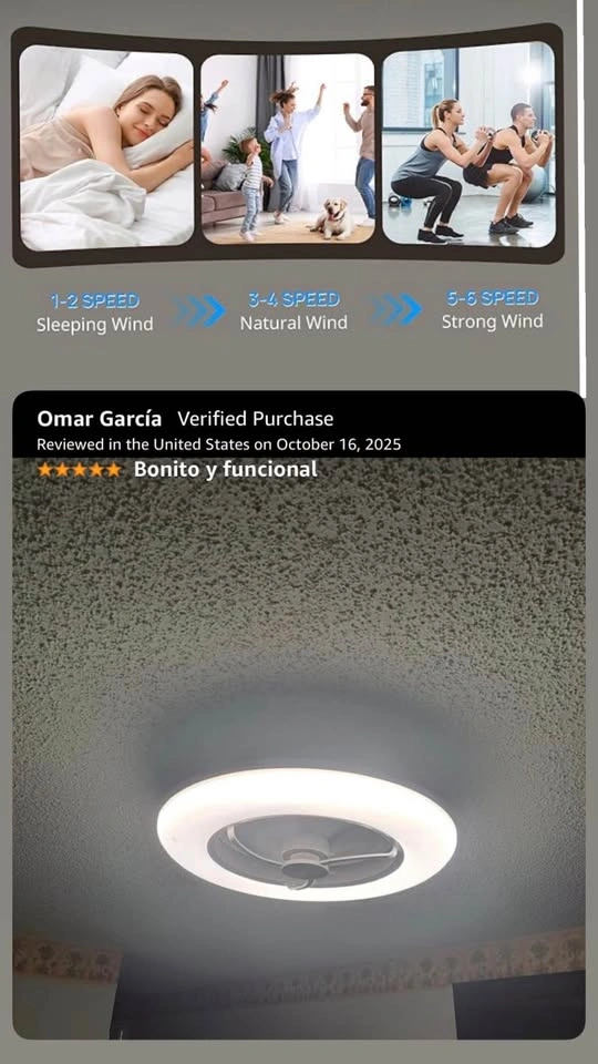 22.4" Low Profile LED Dimmable Ceiling Fan with Remote - photo 2