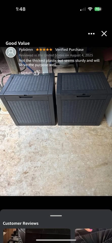 31 Gallon Outdoor Storage Box, Resin Deck Box - photo 3