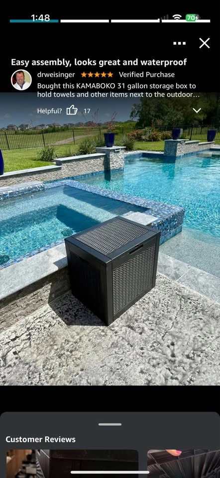 31 Gallon Outdoor Storage Box, Resin Deck Box - photo 4