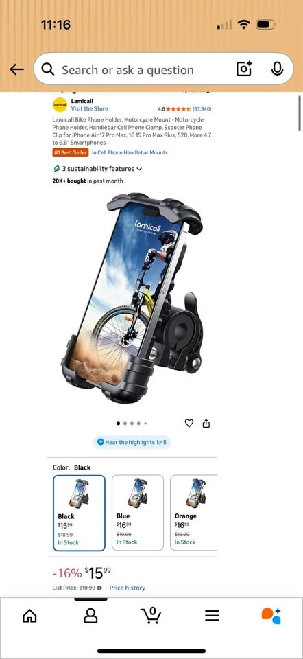 Bike Phone Holder, Motorcycle Mount - photo 3