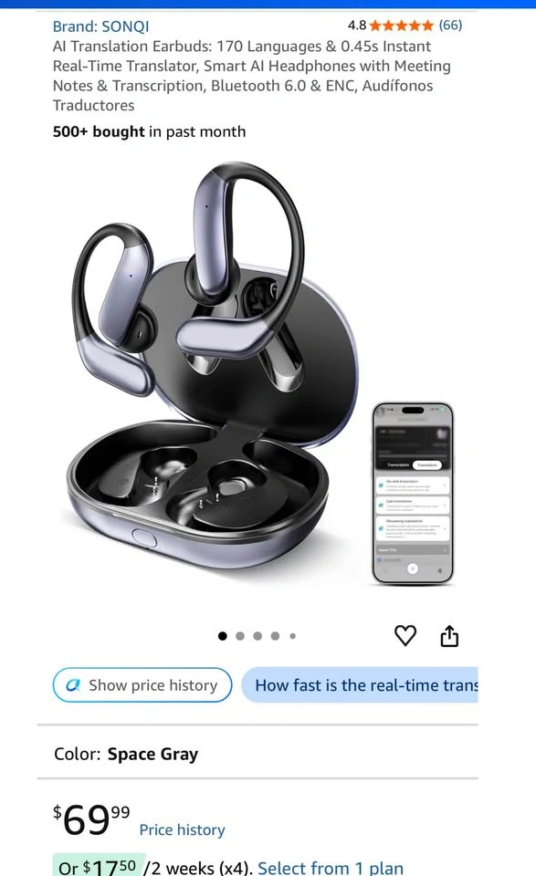 AI Translation Earbuds: 170 Languages & 0.45s Real-Time - photo 3